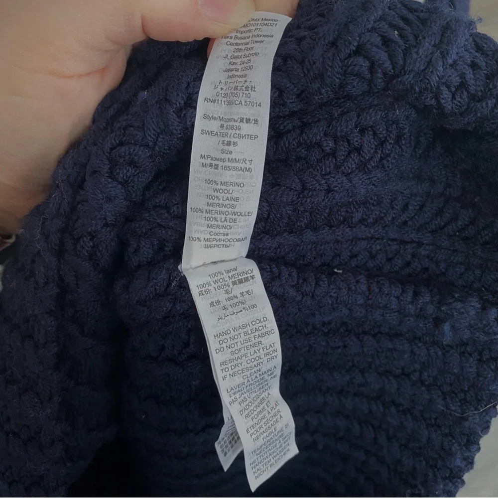 Tory Sport Merino Chevron Chunky Turtleneck Sweater - Picture 8 of 14